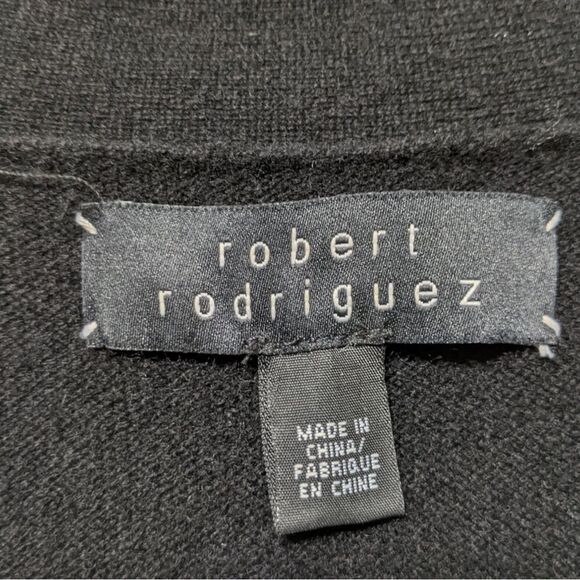 ROBERT RODRIGUEZ Black Cashmere Bow Button Cardigan M - Picture 3 of 6